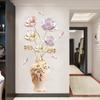 Aike Transfronterizo 3D Combinación Estilo Chino Seguro y Rico Florero de Loto Planta en Maceta Pegatina Sala de Estar Comedor Dormitorio Pegatina de Pared