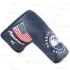 Funda para Putter de Golf, Funda para Cabeza de Eje Recto, Tapa para Cabeza de Putter, Exquisita Tapa Bordada Personalizada para Palo, Estilo Velcro Negro