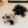 Lazo de Malla de Lunares Dulce y Elegante para el Cabello, Coletero de Alta Gama Estilo Francés, Sujetador de Cola de Caballo, Diadema Esponjosa