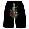 Shorts de Verão Europeu e Americano Série Caveira Impressão 3D Verão Soltos Calças de Praia Moda Casual Shorts Masculino