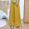 Pantalones Anchos de Algodón y Lino Simples y Artísticos de Verano 2026 para Mujer, Corte Holgado, Patchwork Bordado, Pantalones Largos Casuales de Lino para Mujer