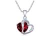 Pingente Coração de Prata de Lei S925 Popular Transfronteiriço com Diamante Roxo em Forma de Coração Simples Moda Versátil Colar Coração Atacado