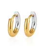 Pendientes redondos de acero inoxidable con bloques de color, tendencia de moda transfronteriza europea y americana para mujer, pendientes geométricos versátiles y accesorios al por mayor