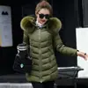 Abrigo de Algodón Cálido Engrosado para Mujer, de Longitud Media, Nuevo Estilo Invierno 2026, Cuello Grande de Piel Desmontable, Chaqueta de Algodón Talla Grande, En Stock
