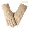 Nuevos Guantes Táctiles para Mujer, Tejido Grueso, Cálidos y Resistentes al Frío, Hilo de Felpa Sencillo, Pueden Proteger Pantallas Táctiles