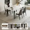 Mesa de Comedor de Roca Sólida para el Hogar 2026 Modelo Nuevo Moderna Lujo Ligero Mesa de Comedor para Apartamento Pequeño Mesa de Comedor Rectangular Combinación de Mesa y Sillas