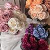 Ramo de rosas corola de 7 cabezas decoración de mesa para sala de estar en casa flores artificiales diseño floral de boda accesorios de fotografía