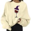 Suéter de Moda con Estampado Personalizado de Halloween Cuello Redondo