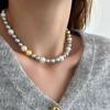 Collar de Perlas de Cristal Redondas de Color Mixto de Alta Calidad para Mujer, Cadena para Clavícula Estilo Ni Ni, Cadena para Suéter, Accesorio de Cuello de Nicho de Lujo Ligero