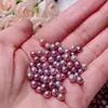 Contas Soltas de Pérola de Água Doce Rosa Púrpura Translúcido Não Porosas Meio Furo Pérola Genuína Pulseira de Contas Nuas Artesanal DIY de Alta Qualidade