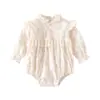 Ropa Infantil Venta Directa de Fábrica Estilo Primavera Mameluco Triangular para Niñas Floral Fresco Dulce Algodón Puro Clase A Body de una Pieza