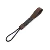 Lanyard de Piel de Becerro Esmerilada para Llaves de Coche, Tejido a Mano, Lujo Ligero, Suave, Llavero Antidesgaste, Cuerda de Cera Marrón