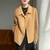 Novo Casaco Curto Dupla Face Outono/Inverno 2026 para Mulheres, Estilo Chinês, Rejuvenescedor, Abotoado, Quente, Jaqueta 100% Lã Pura