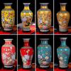 Jarrón de cerámica Jingdezhen, jarrón grande de suelo chino, arreglo floral, decoración moderna para sala de estar de hotel, decoración de mueble de TV