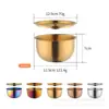 Tazón de Acero Inoxidable 304 Tazón para Huevo al Vapor Tazón Casero para Postre Ramen con Tapa Tazón Grande Taza para Arroz al Vapor Sopa Taza para Estofado Suministros de Cocina