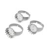Anillo de Acero Inoxidable con Forma de Flor de Corona para Sujetar Piedras y Anillos, Soporte Redondo de Corona para Anillos, Retráctil y Ajustable, Accesorios para Joyería DIY