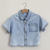 Traje Nuevo de Verano Estilo Coreano Ins para Niños Moda Infantil para Niños y Niñas Linda Camisa de Mezclilla de Manga Corta Pantalones Cortos Dos