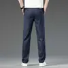 Jeans de Seda Tencel para Hombre para Primavera y Verano, Corte Holgado, Pierna Recta, Pantalones Casuales Finos de Seda Helada para Hombre