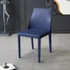 Silla de comedor de cuero de silla de montar, silla minimalista italiana para el hogar con respaldo, silla moderna simple estilo nórdico para hotel, de lujo ligero, de alta gama