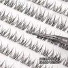 Cílios Postiços Segmentados de Cluster Único com Haste Transparente Maquiagem Nude Natural e Realista Estilo Espesso Simulação de Maquiagem Simples