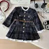 Nuevo Vestido de Primavera para Niñas: Vestido de estilo universitario moderno y versátil con ribete de encaje para niñas pequeñas