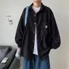 Camisa informal de pana de manga larga para hombre, estilo japonés, moderna, de trabajo, holgada, de marca, combina con todo para primavera y otoño.