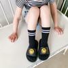 Calcetines de verano para niños, de malla, huecos, medianos, para niños y niñas, con barras paralelas, a rayas, finos y transpirables.