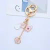 Ins Coreano Corazón Girly Conejo Rosa Cubierta Protectora para AirPods Colgante Creativo Personalizado Llavero de Bolsa Colgante Pequeño