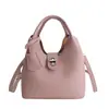 Bolso Cubo con Hebilla de Cierre Estilo Vintage para Mujer, Nuevo Modelo 2026, Bolso de Mano Casual de Color Sólido con un Toque de Alta Gama, Bolso de Hombro