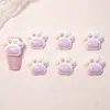 Decoraciones para Uñas de Pata de Gato de Dibujos Animados Grandes Adornos Pequeños de Resina Lindos Accesorios DIY Pegamento de Crema Funda de Teléfono Accesorios para Uñas