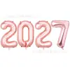 Globos de Papel de Aluminio con Letras de Feliz Año Nuevo 2027 al por Mayor 16 pulgadas Globos Decoración de Escena de Fiesta Happynewyear