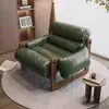 Sofá perezoso para una persona, retro italiano diseñador de ocio lujo ligero madera maciza Jersey silla sofá reclinable