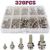 Kit combinado de parafusos, porcas e arruelas de cabeça redonda Phillips 304 em caixa com 320 peças M2 M2.5 M3 M4 M5