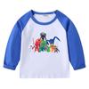 Camiseta infantil de primavera y otoño 2023, nueva camiseta de manga larga con cuello redondo y dibujos animados, camiseta de algodón para bebés y niños.