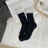 Calcetines de verano para mujer, calcetines de tubo dulces de dibujos animados con lazo, calcetines finos de malla transpirable de encaje, calcetines de felpa sin costuras