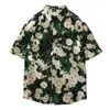 Camisa Floral Pintura a Óleo Vintage para Homens e Mulheres, Solta e Bonita Estilo Hong Kong Ins Casal Camisa Floral Estilo Havaiano