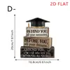 Temporada de Graduación Transfronteriza Etiquetas de Madera Colgantes en Forma de Birrete, de Tres Capas en Negro, Dorado y Rosa, con Frases Inspiradoras, Varios Diseños