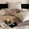 Juego de 4 Piezas de Satén Jacquard de Algodón de Fibra Larga de Alta Calidad Todo Algodón Funda Nórdica Sábana Ropa de Cama Algodón Puro Clase A 4