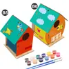 Explosões DIY casa de pássaro de madeira brinquedo ebay Amazon wish comércio exterior Casa de Pássaro crianças pintada grafite gaiola de pássaro
