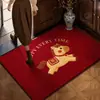 Felpudo Estilo Chino Año del Caballo 2026, Felpudo de Entrada, Felpudo de Año Nuevo, Alfombra de Recibidor de Bucle Festivo Rojo