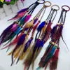 Faixa de Cabelo Estilo Étnico Acessórios de Cabelo Popular Europeu e Americano Estilo Boêmio Anel de Cabelo com Pena Colorida Moda Cabelo Corda Trançada à Mão