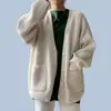 Nuevo cárdigan de punto para mujer estilo coreano, temporada primavera-otoño 2026, corte holgado, talla grande, estilo casual, color liso