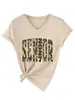 Amazon eBay site independente moda versátil feminina sênior 2027 camuflagem gola V manga curta camiseta camisa base