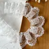 Lazo de Encaje Blanco Material DIY Lolita Lunares Gasa Cinta de Seda Decoración Colgante de Bolsa Gumi