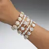 Conjunto de Pulseras Elásticas de Múltiples Piezas para Mujer Estilo Resort Bohemio con Perlas de Imitación ABS, Estrella de Mar, Conchas y Cuentas