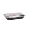 Han Sheng Cajas de Almuerzo Desechables de PP Espesado Estilo Americano Color Negro Grado Alimenticio, Aptas para Microondas, Disponibles en Varios Tamaños y Personalizables