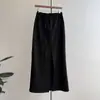 Falda de Traje Larga Recta Elegante de Cintura Alta con Abertura Beishan Tongshu para Mujer, Otoño, Cintura de Corbata, Adelgazante 9835