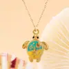 2025 Verano Nuevo Collar de Cadena para Clavícula de Tortuga Linda para Mujer Cadena Transfronteriza Europea y Americana Venta Caliente Collar de Serie Marina Collar