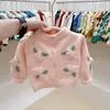 Cárdigan de Punto para Niña Otoño Nuevo Estilo Coreano Estilo Extranjero Ropa de Abrigo para Niños Punto para Primavera y Otoño [Colección Kf]