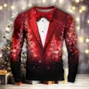 Europa y Estados Unidos 2024 transfronterizo nuevo Navidad Halloween impresión digital 3D moda para hombres y mujeres suéter de cuello redondo COS